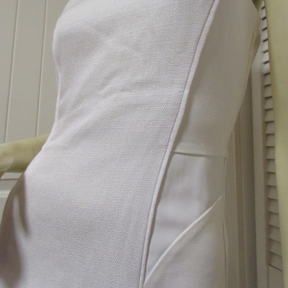 NWT Y2K 2000s XOXO White Sleeveless V-Neck Bodycon Sheath Dress Minimalist Chic - Picture 4 of 8